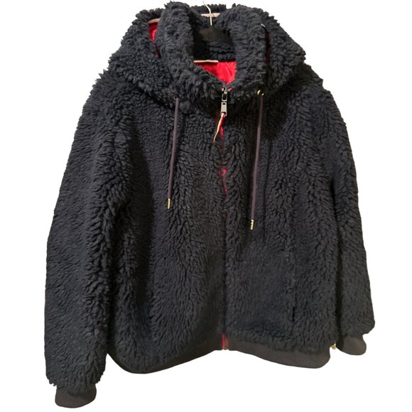 Tommy Hilfiger W’s Full-Zip Navy Sherpa Jacket W Hood Sz Plus 1x‎ Excellent - Picture 5 of 5